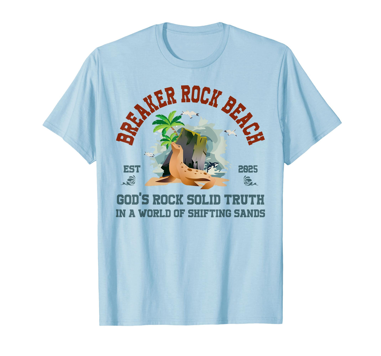 Breaker Rock Beach Christian God's Rock-Solid Truth VBS 2025 T-Shirt