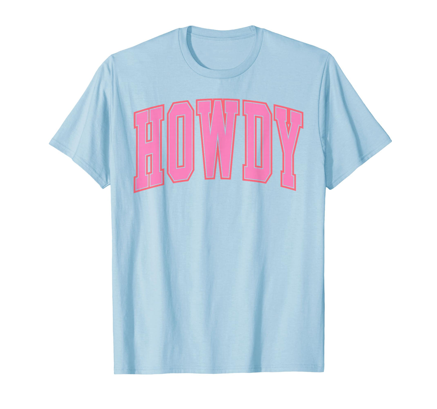 Preppy Cowgirl Varsity Pink Howdy Western Women Girls T-Shirt