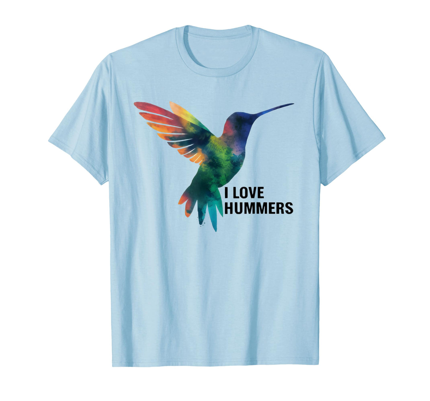 I Love Hummers bird Watercolor Stylized Colibri T-Shirt