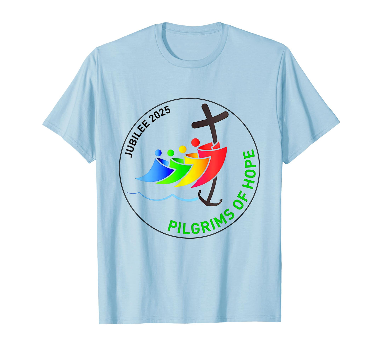 Catholic Jubilee 2025 Stained Glass Pilgrims Of Hope T-Shirt
