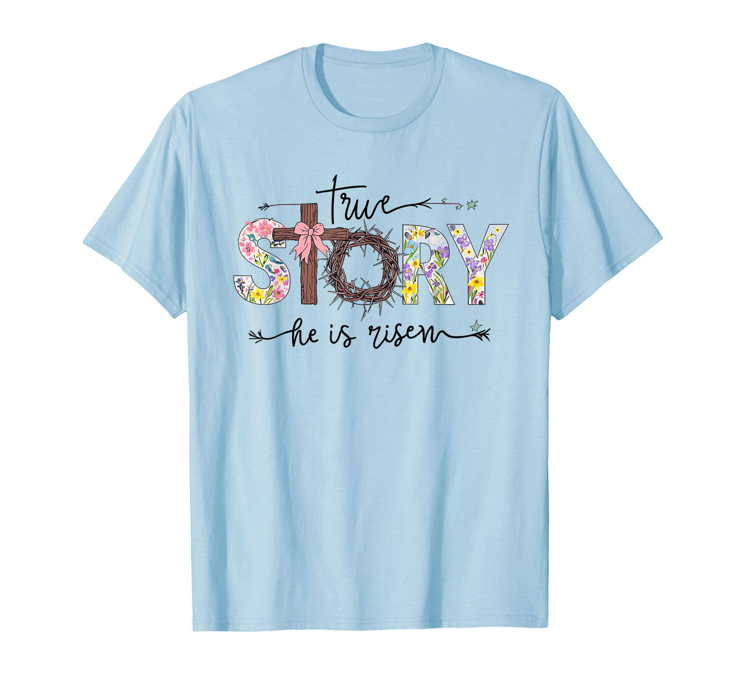 Trendy He Is Risen Christian Ladies Cute Popular Easter T-Shirt