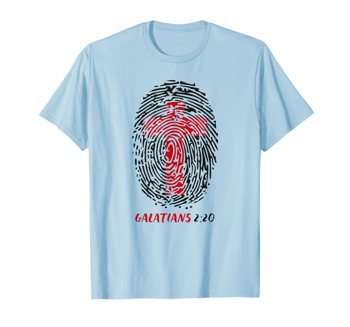 Galatians 2:20 - My Identity in Christ Cross in Thumbprint T-Shirt