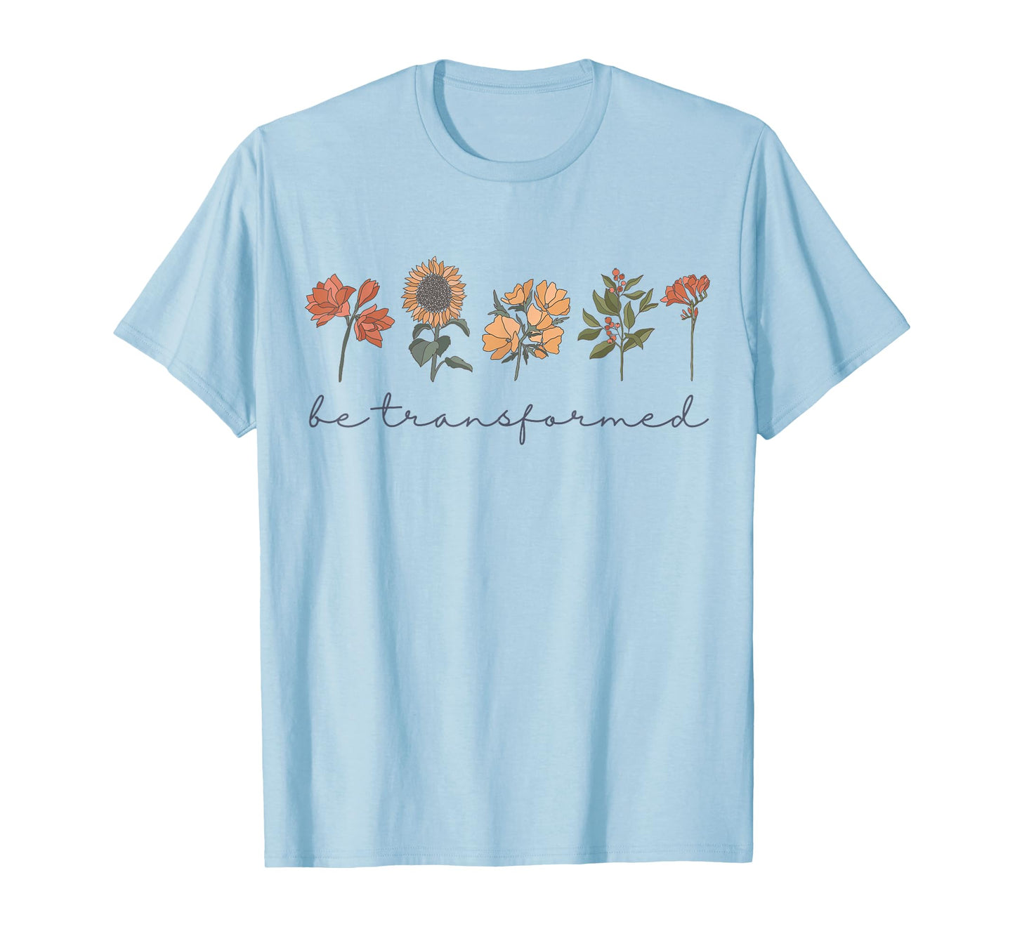 Romans 12:2 Scripture Christian Bible Faith Boho Wildflowers T-Shirt