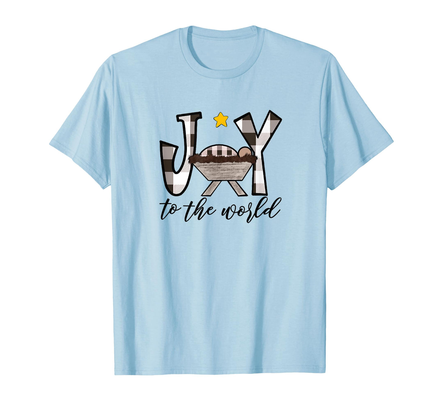 Joy To The World Baby Jesus In the Manger Christmas Design T-Shirt