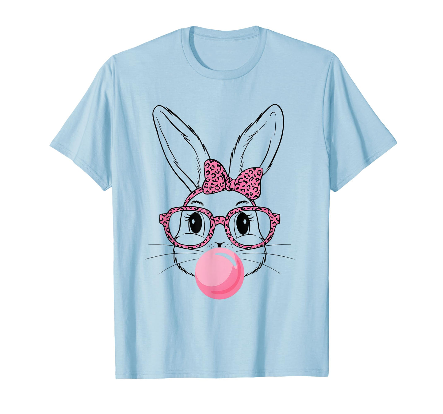 Cute Bunny Face Tie Dye Glasses Coquette Bow Easter Day T-Shirt