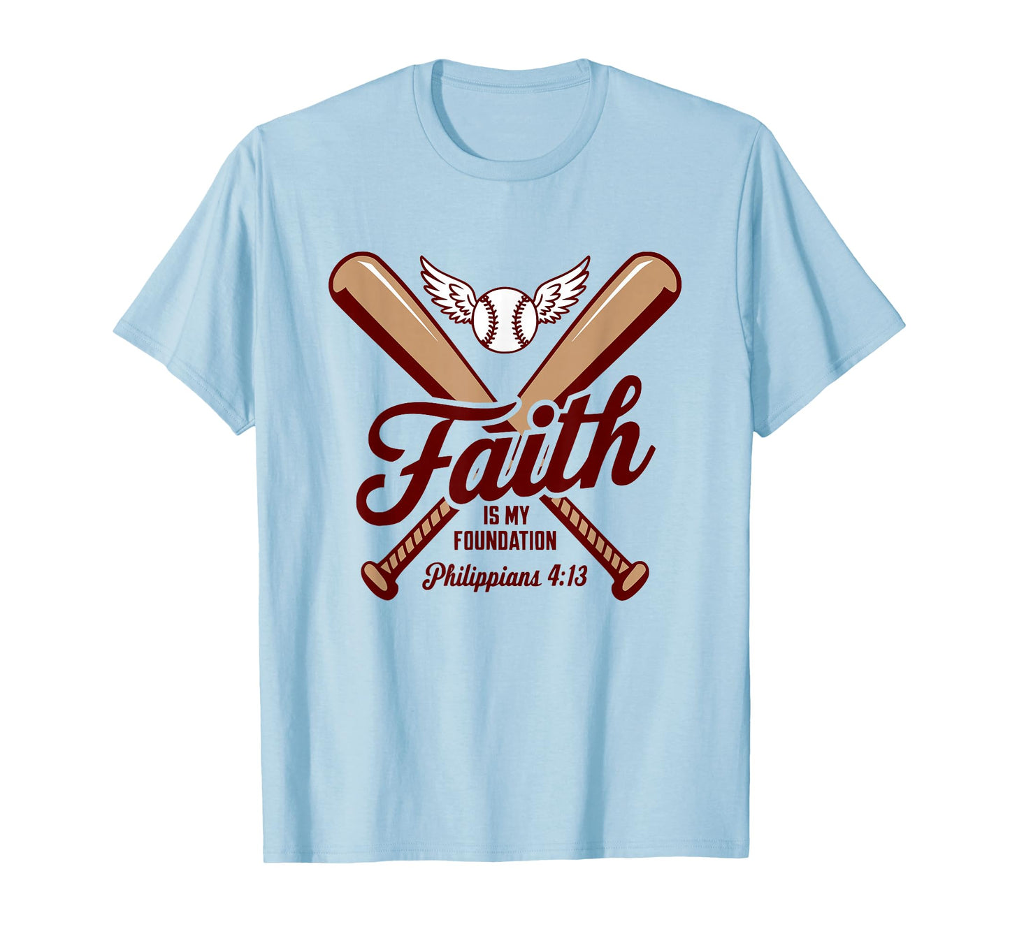 Christian Baseball Player Sports Bible Verse Design T-Shirt
