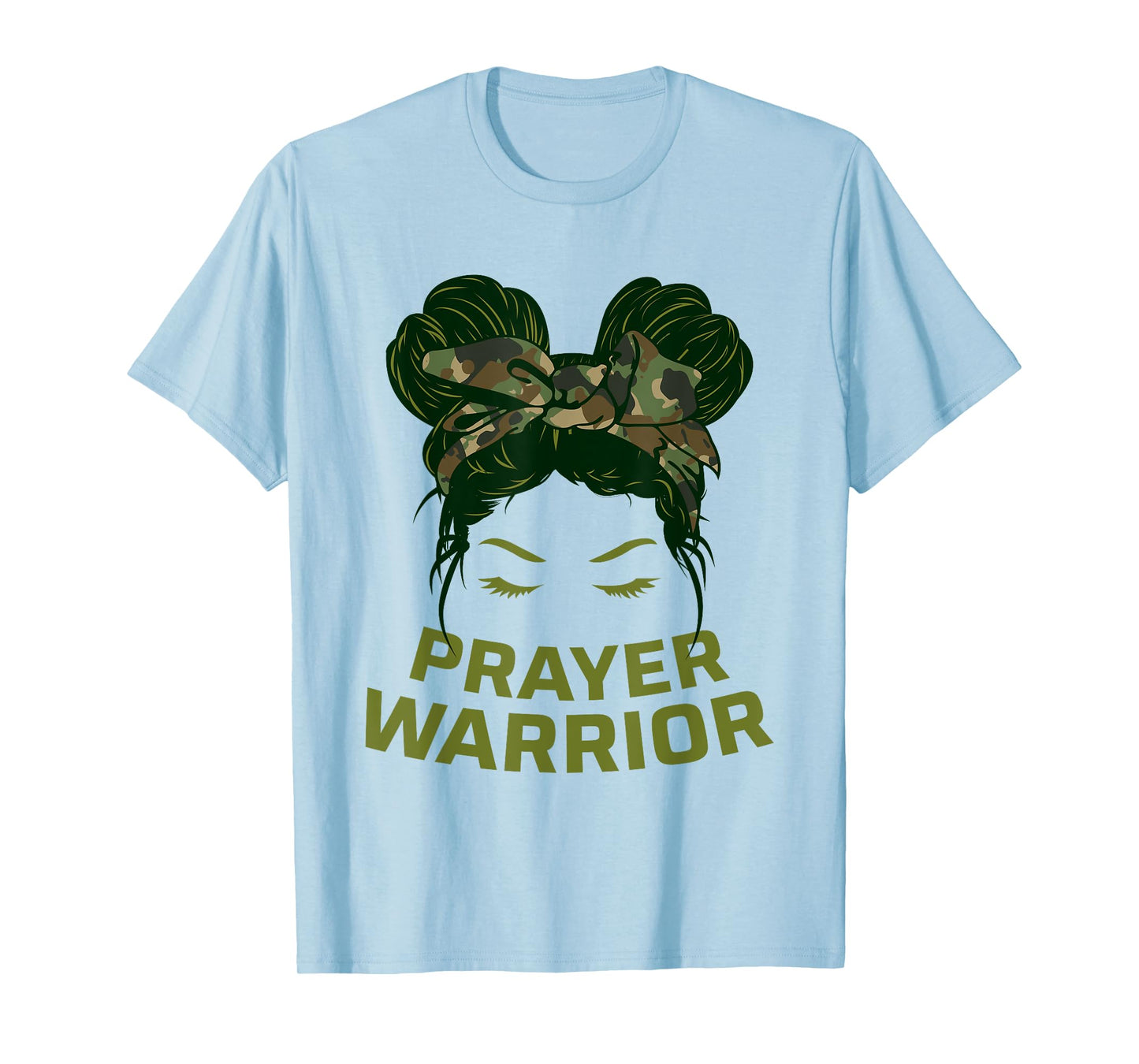 Prayer Warrior Teens Girls Camo Faith God Jesus Christian T-Shirt