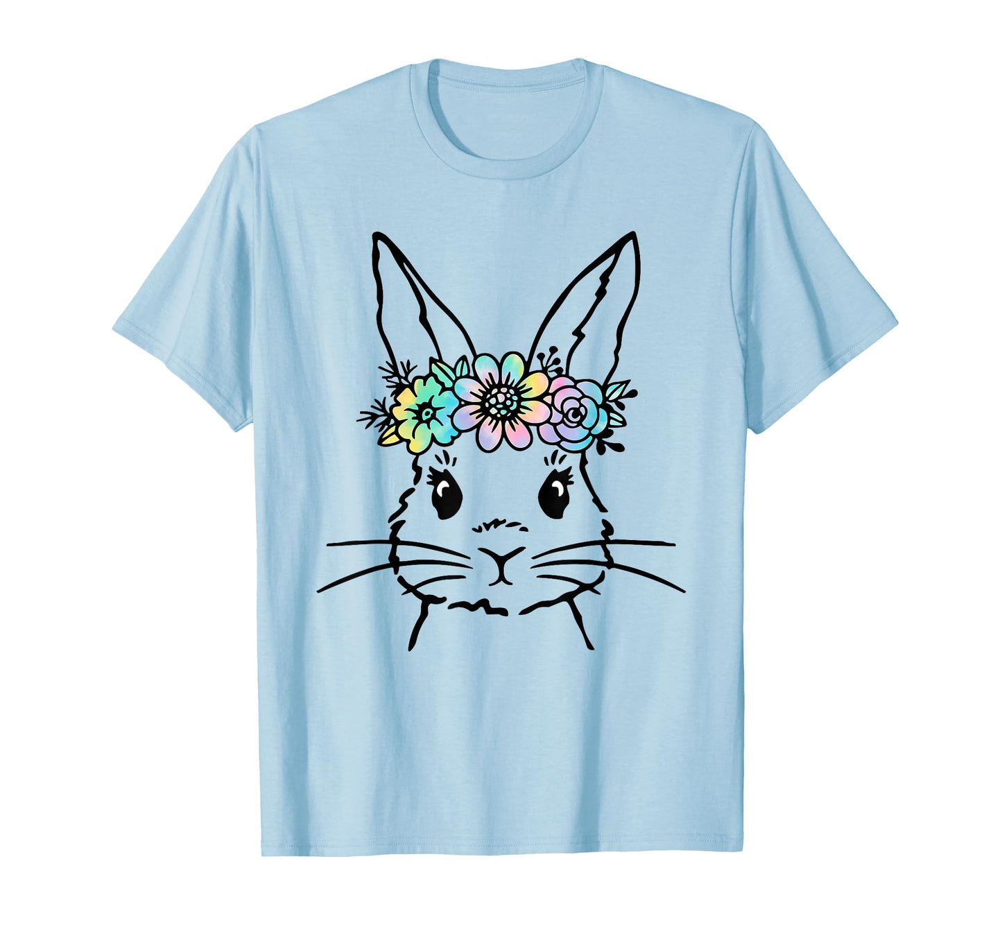 Cute Bunny Face Tie Dye Rabbit Easter Day Women Girls Kids T-Shirt