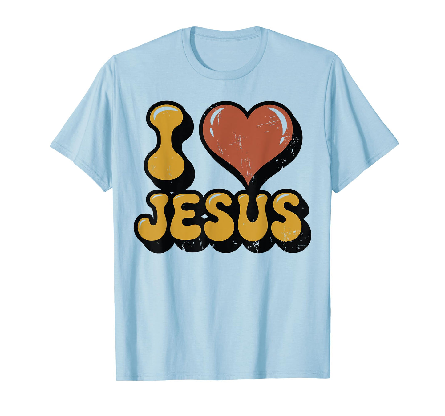 Vintage Distressed I Love Jesus I Heart Jesus Rustic Faith T-Shirt