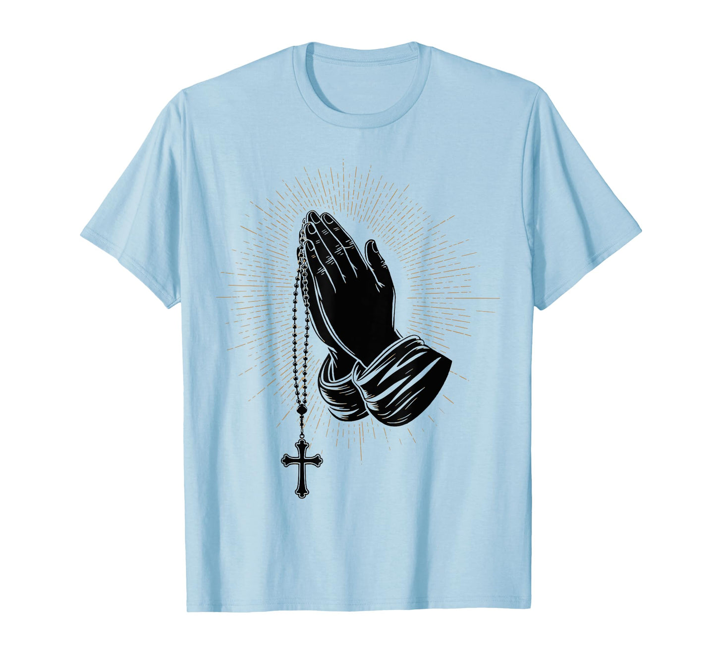 Rosary Praying Hands Faith Religious Christian Catholic T-Shirt