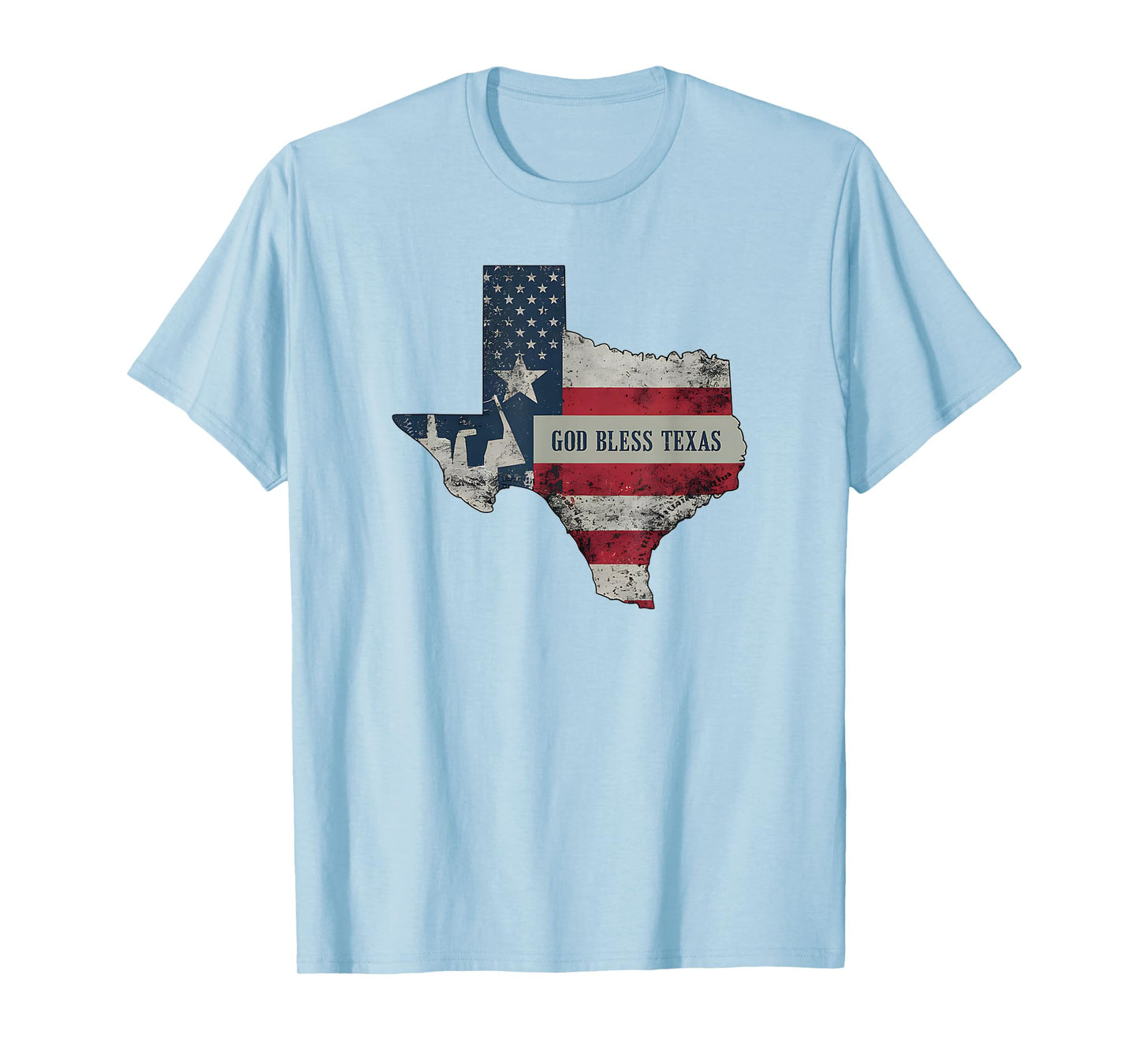 God Bless Texas Grunge Western Graphic T-Shirt