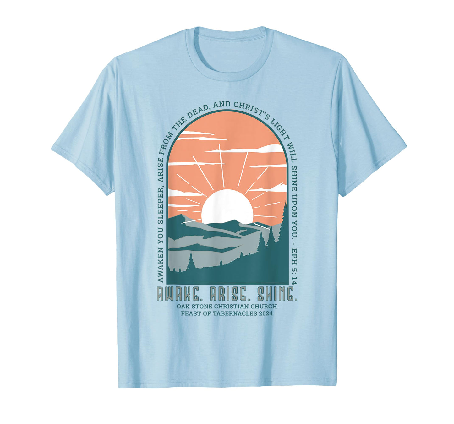 Oak Stone Feast of Tabernacles Awake Arise Shine Window T-Shirt