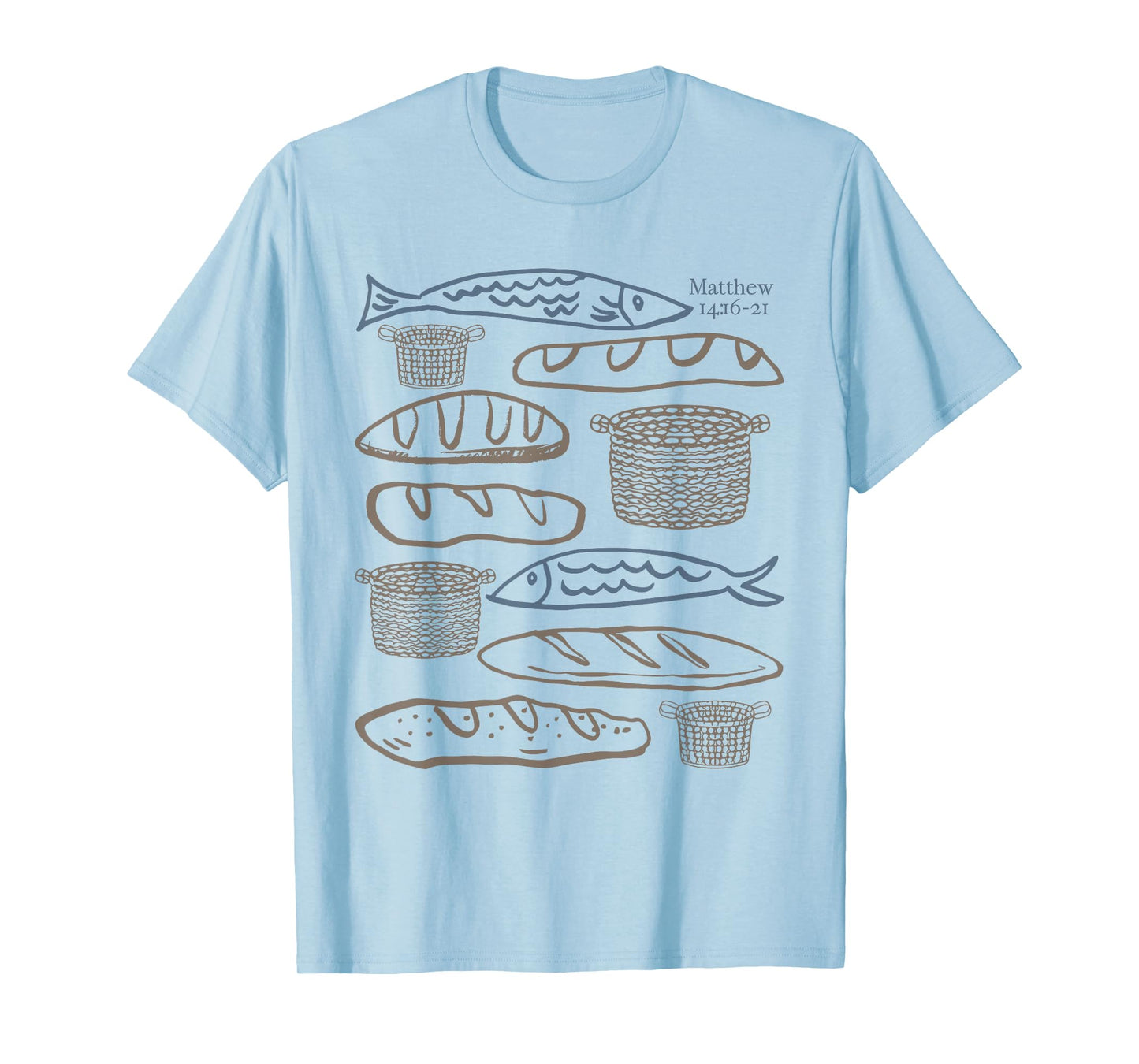 Vintage Five Loaves Two Fish Matthew Christian Bible Verse T-Shirt