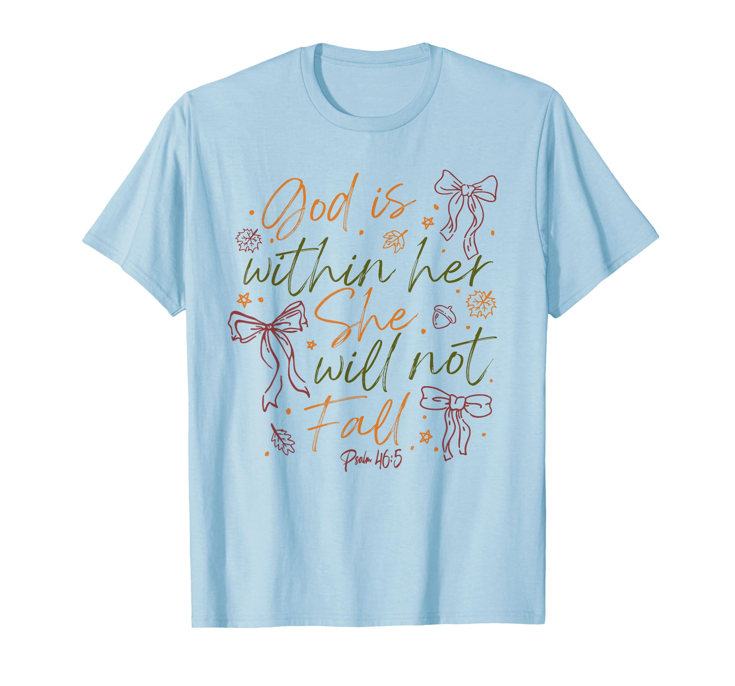 God is Within Her She Will Not Fall Preppy Bible Verse Women T-Shirt
