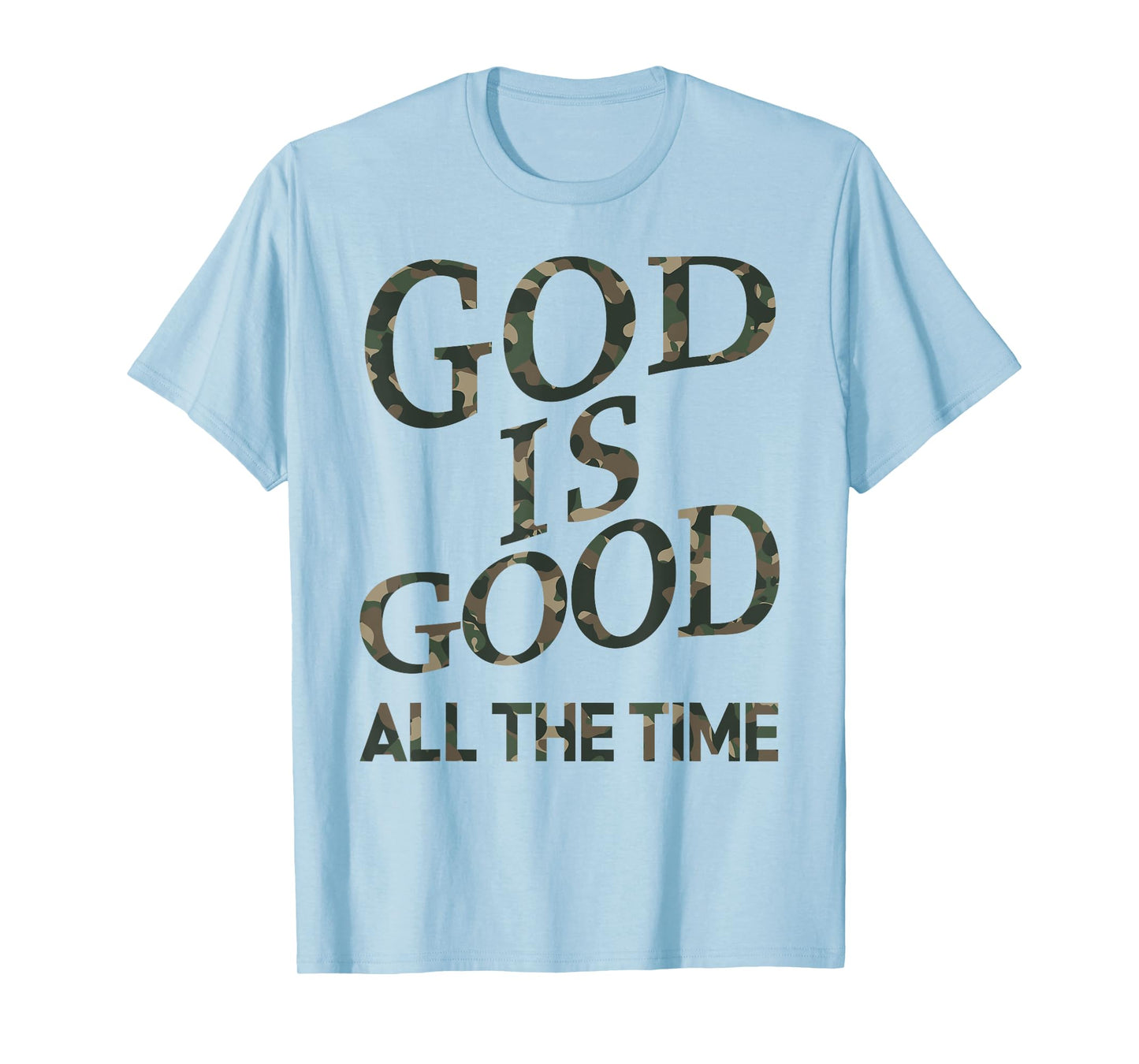 Camo God Is Good White Christian Jesus Men Youth Son Brother T-Shirt