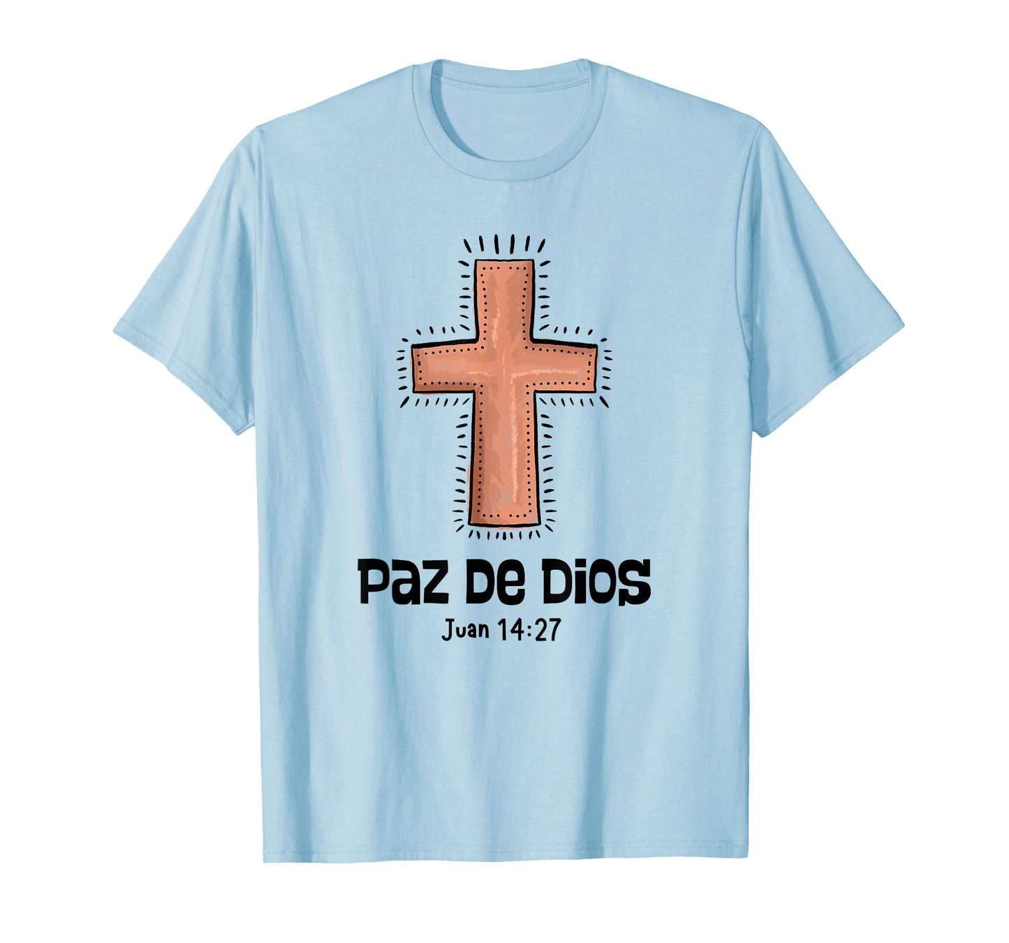 Paz de Dios, GOD's PEACE, Juan 14:27, Cross T-Shirt