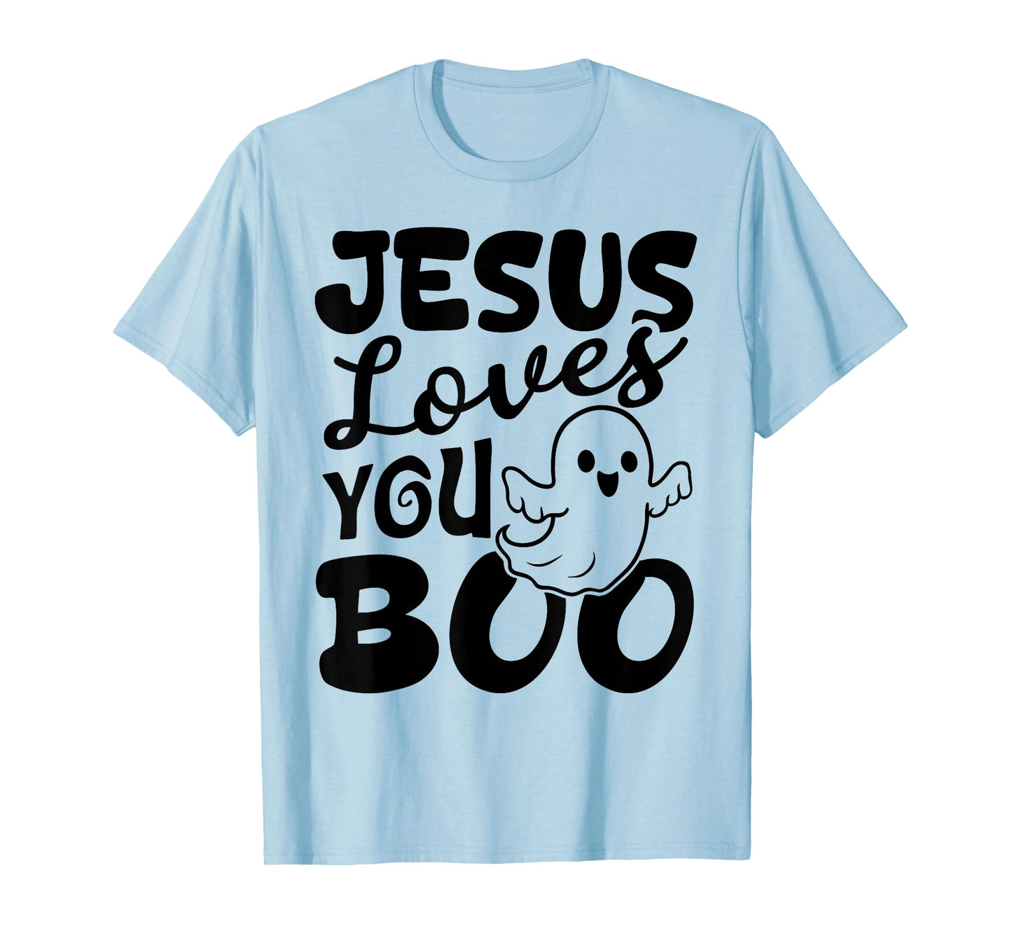 Jesus Loves You Boo Christian Halloween Ghost Funny T-Shirt
