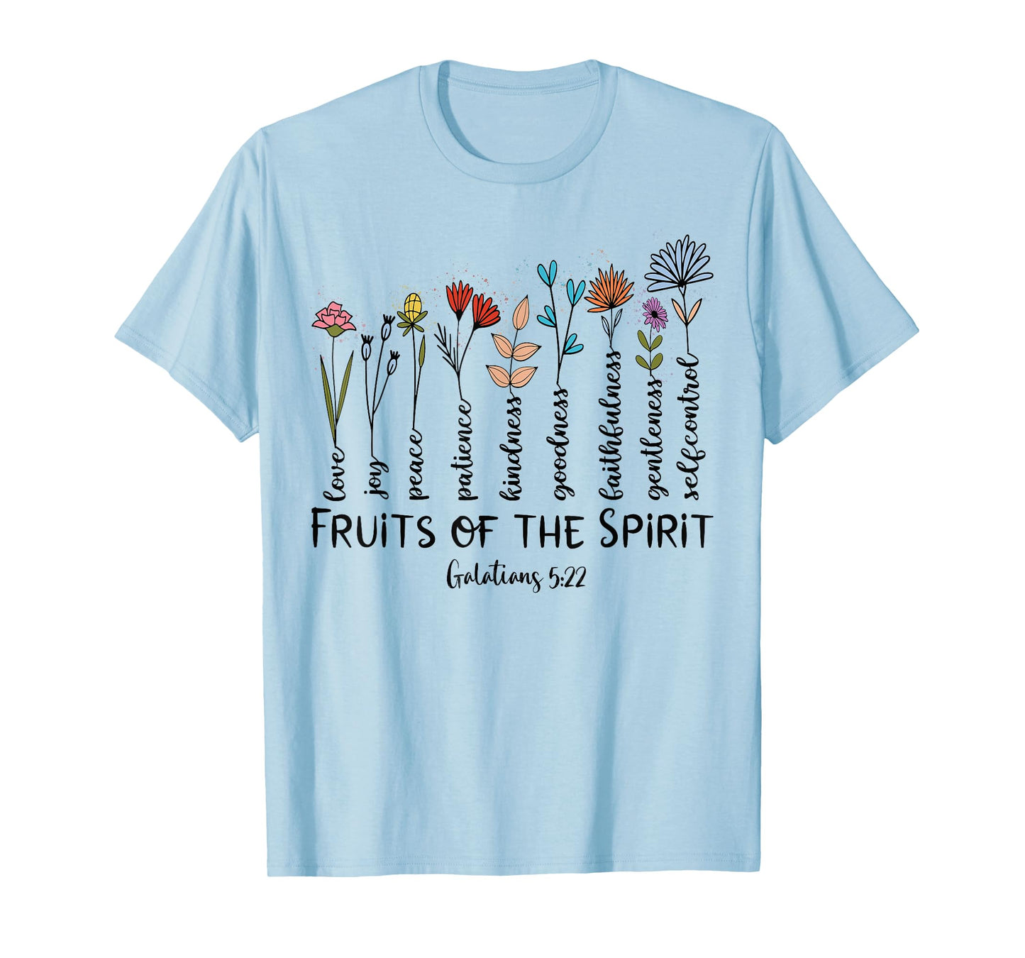 Faith Cross Christ Religious Inspirational Apparel Fruit of The Spirit Christian Faithful Bible Verse Jesus T-Shirt - Grey, Small, Women's Classic Fit, Short Sleeve