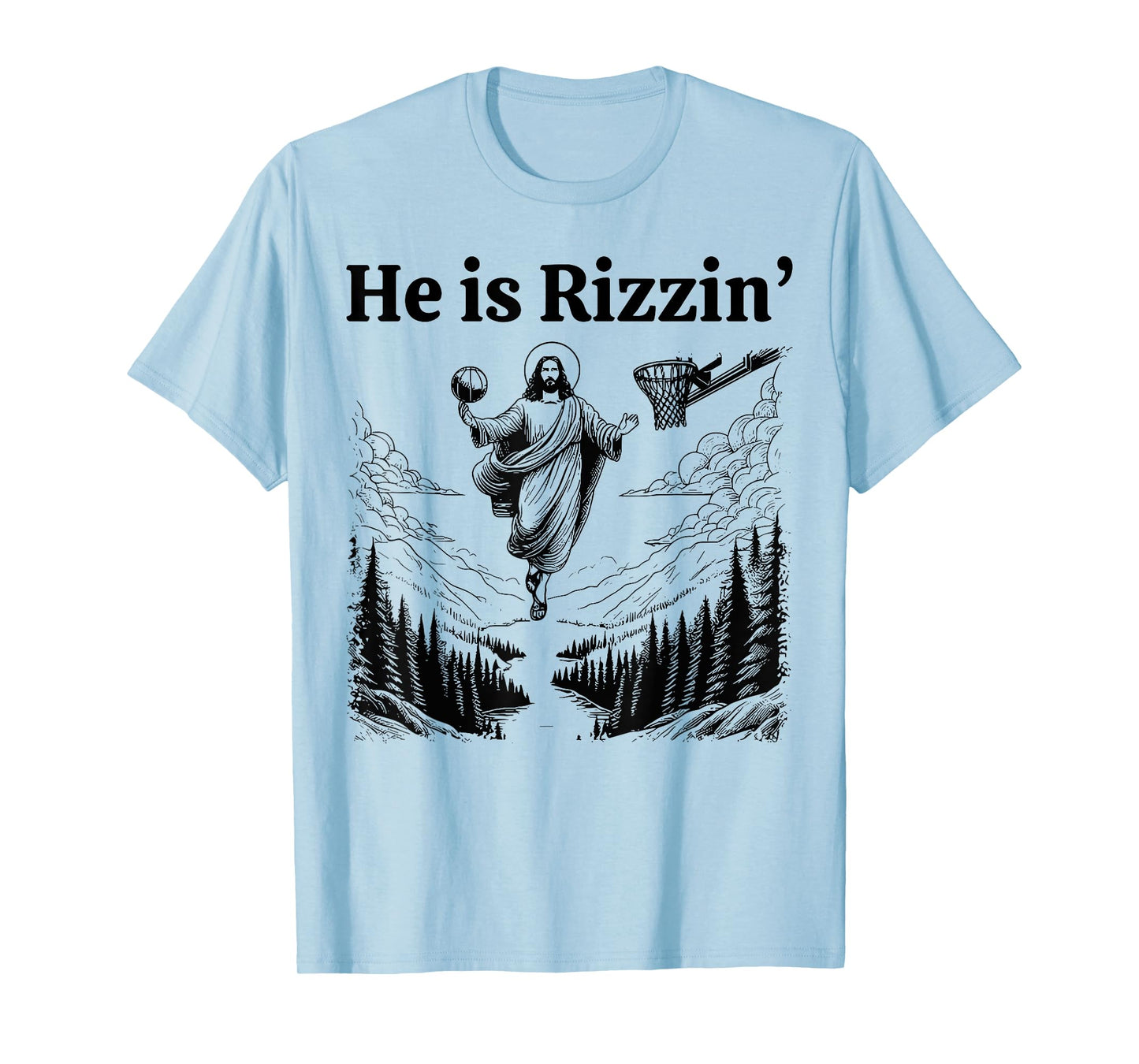 He Is Rizzin Funny Kids Easter Day Retro Christian Religious T-Shirt