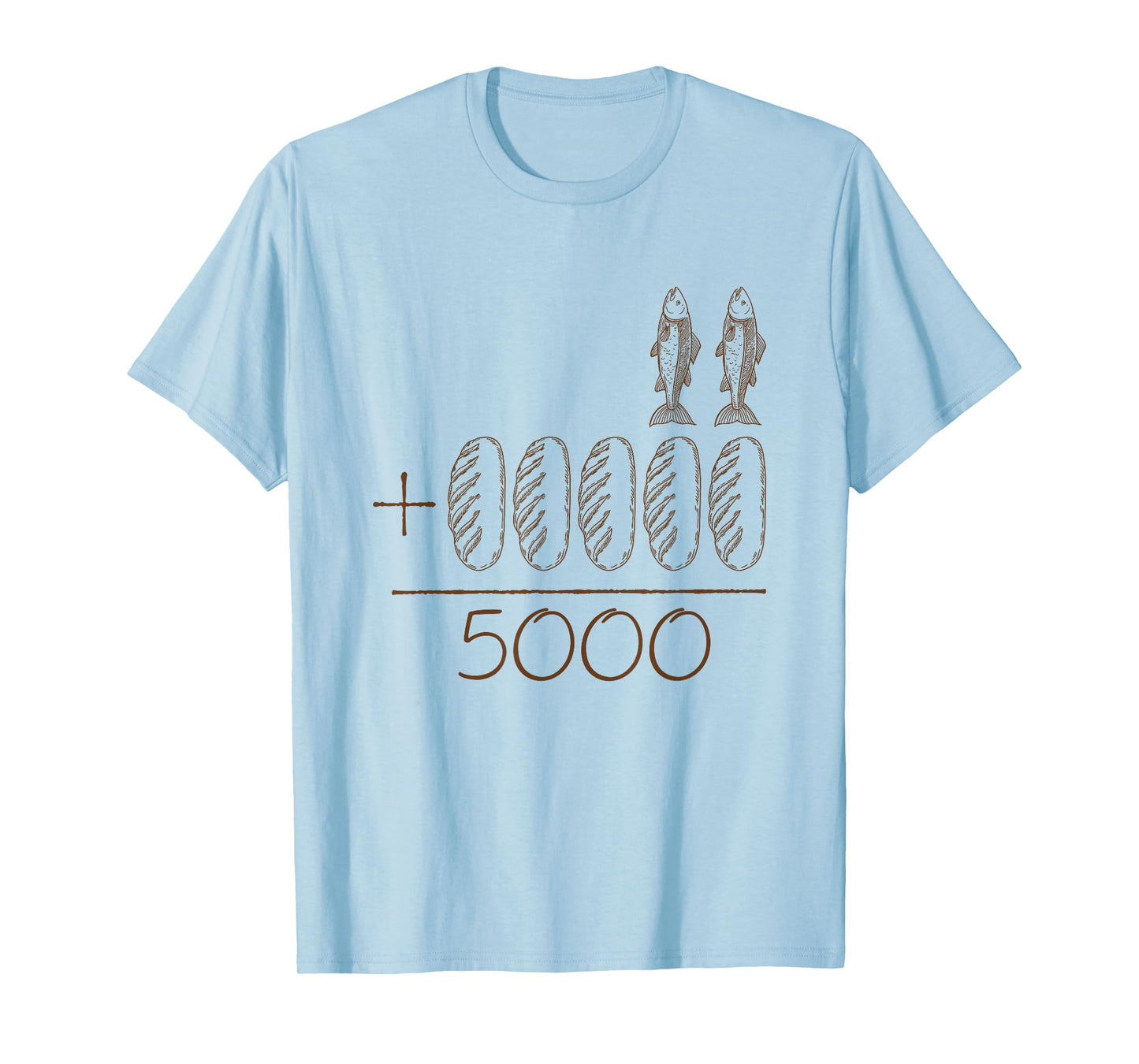 2 Fishes 5 Breads Jesus Feeding The 5000 Christian Bible T-Shirt