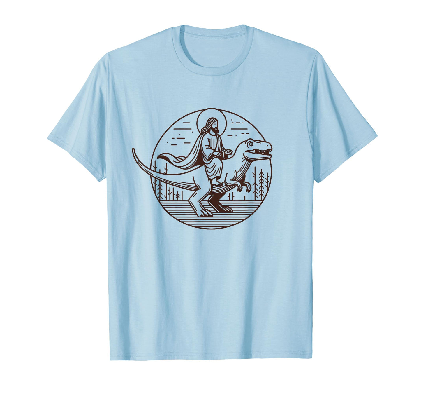 Funny Jesus Riding T-Rex Dinosaur Meme Parody for Believers T-Shirt