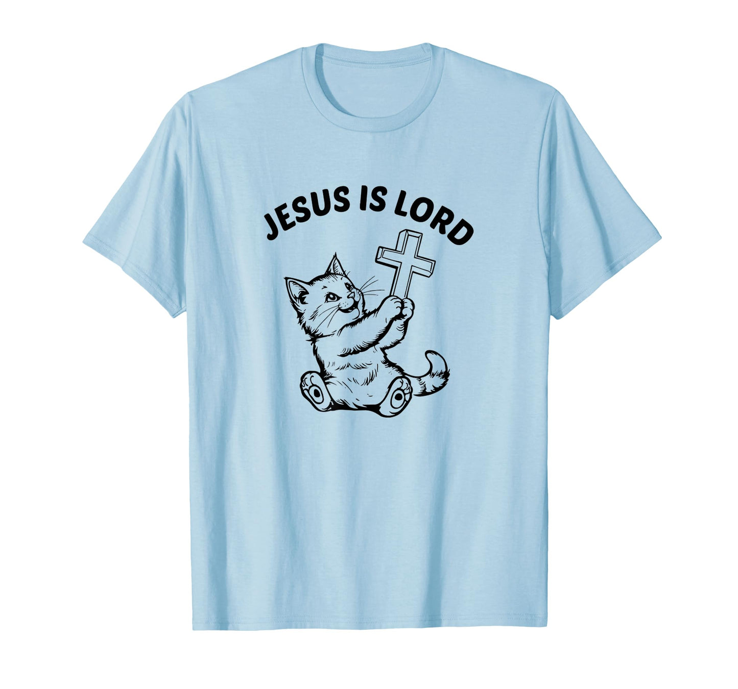 Vintage Jesus is Lord Funny Cat Cross Meme Faith Bible T-Shirt