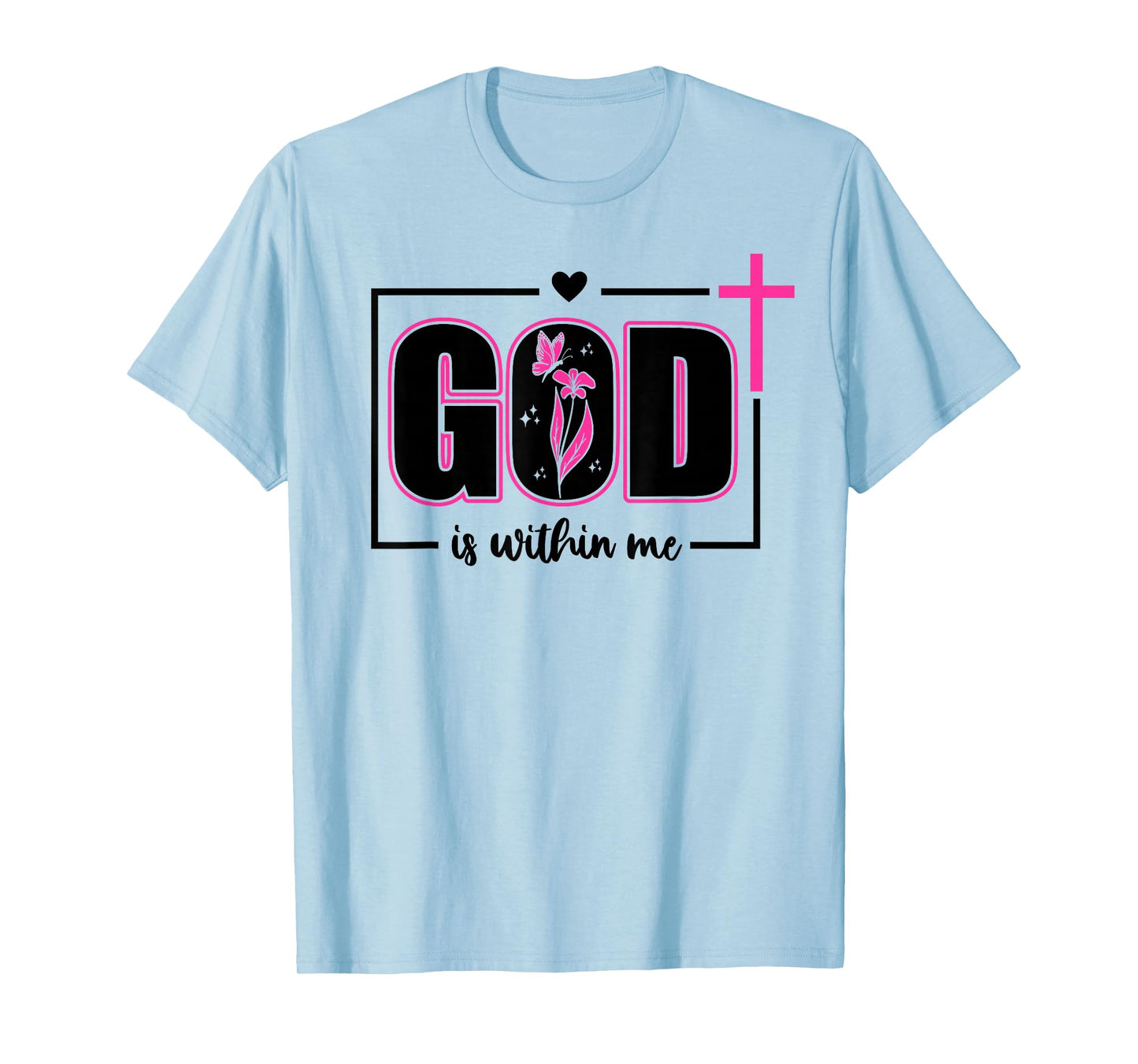 God is Within Me Will I Not Fall Pink Psalm 46:5 Bible Verse T-Shirt