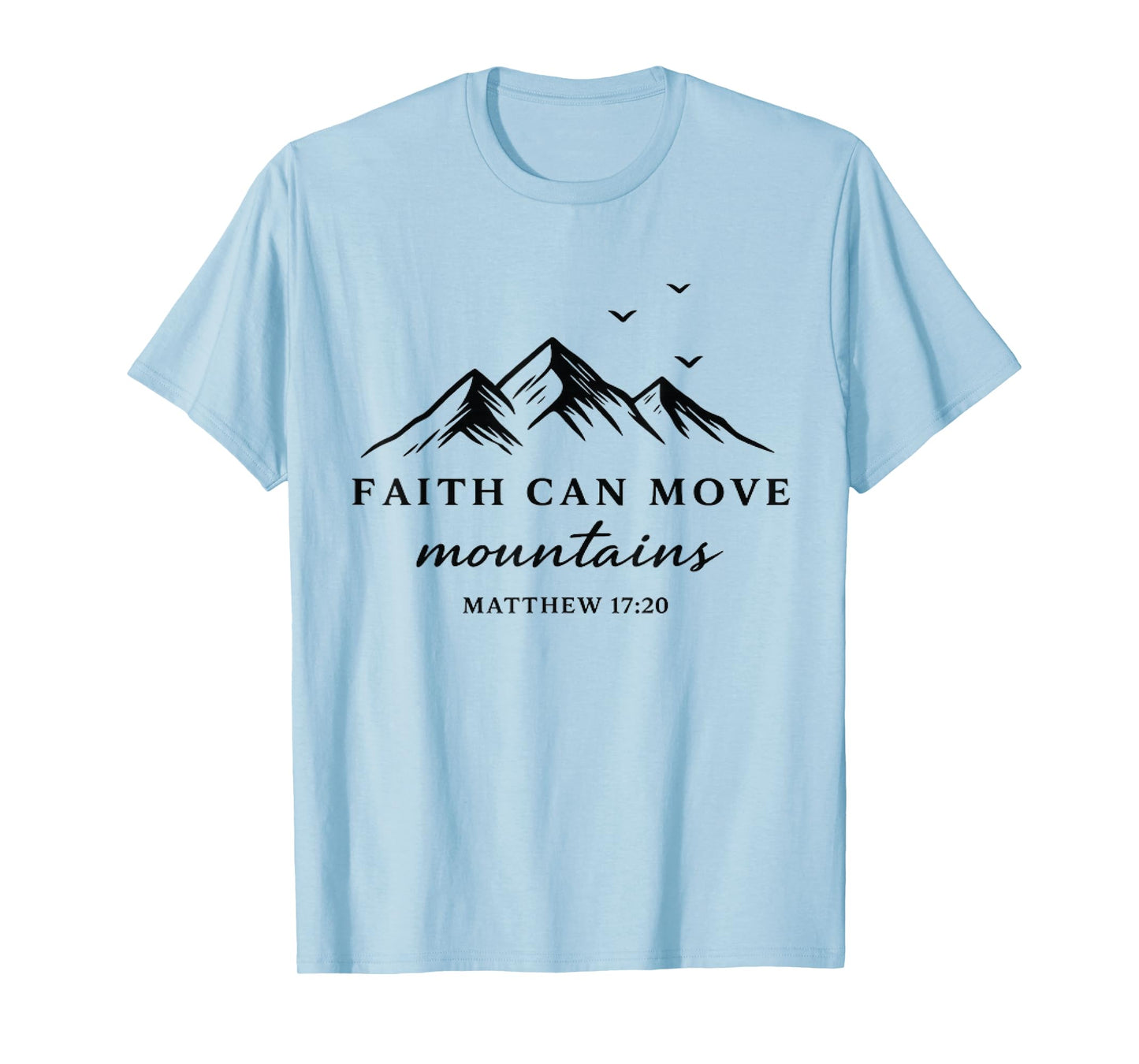 Faith Can Move Mountains Retro Sunset Bible Verse Christian T-Shirt