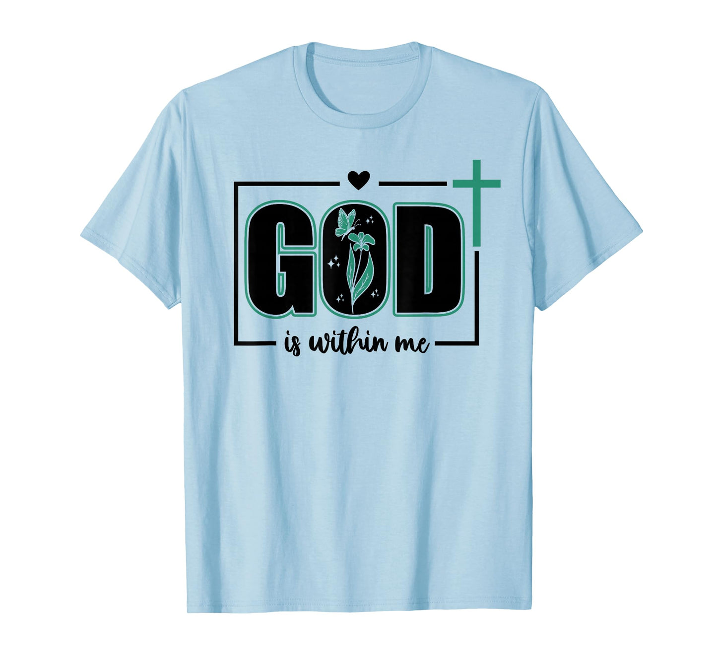 God is Within Me Will I Not Fall Psalm 46:5 Bible Verse Sage T-Shirt