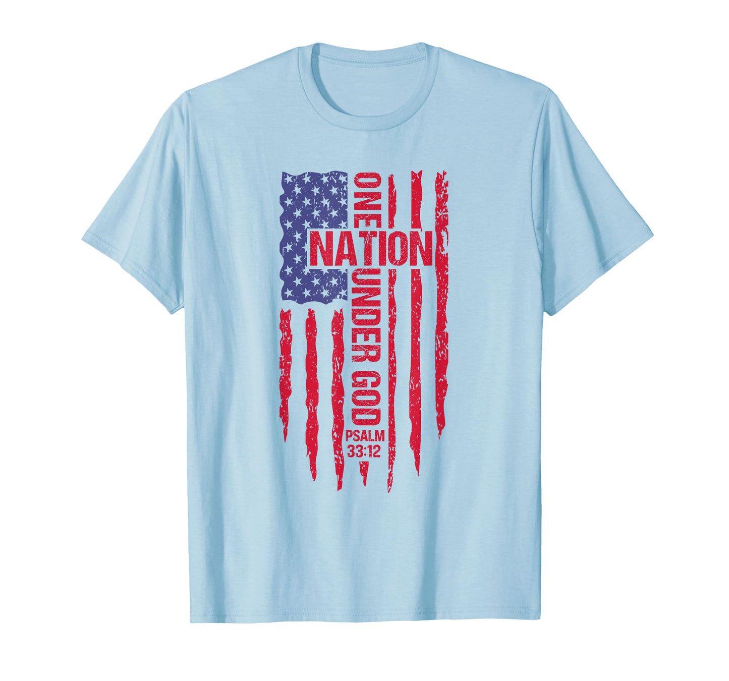 One Nation Under God American Flag Patriotic Christian T-Shirt