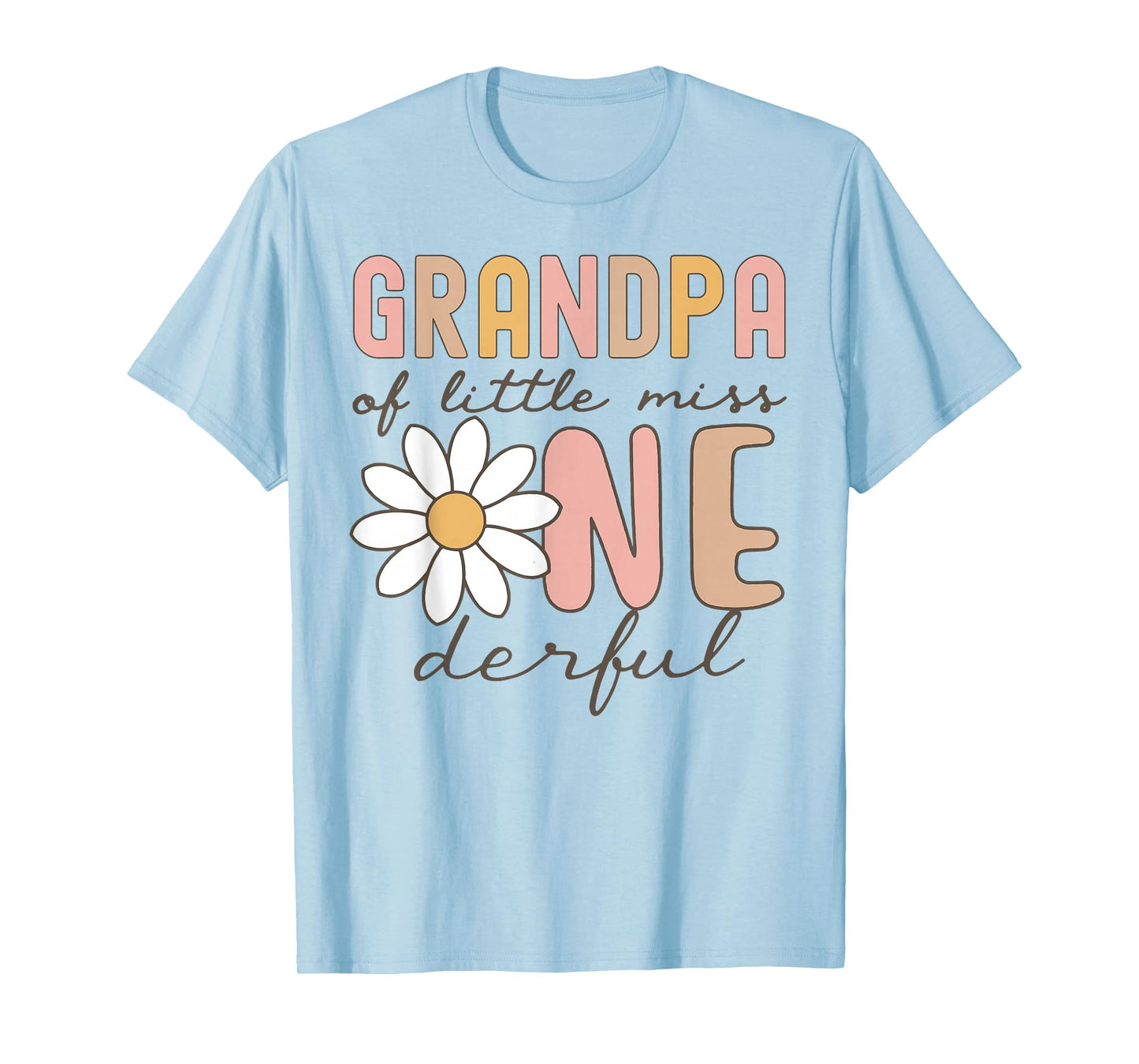 Grandpa of Little Miss Onederful First Birthday Daisy Family T-Shirt