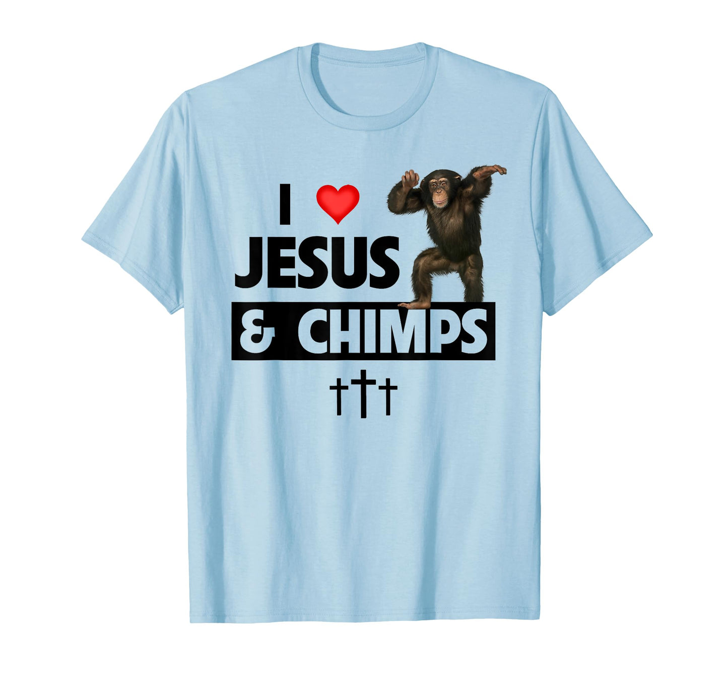 I Love Jesus and Chimps Christian Chimpanzee Monkey Lovers T-Shirt
