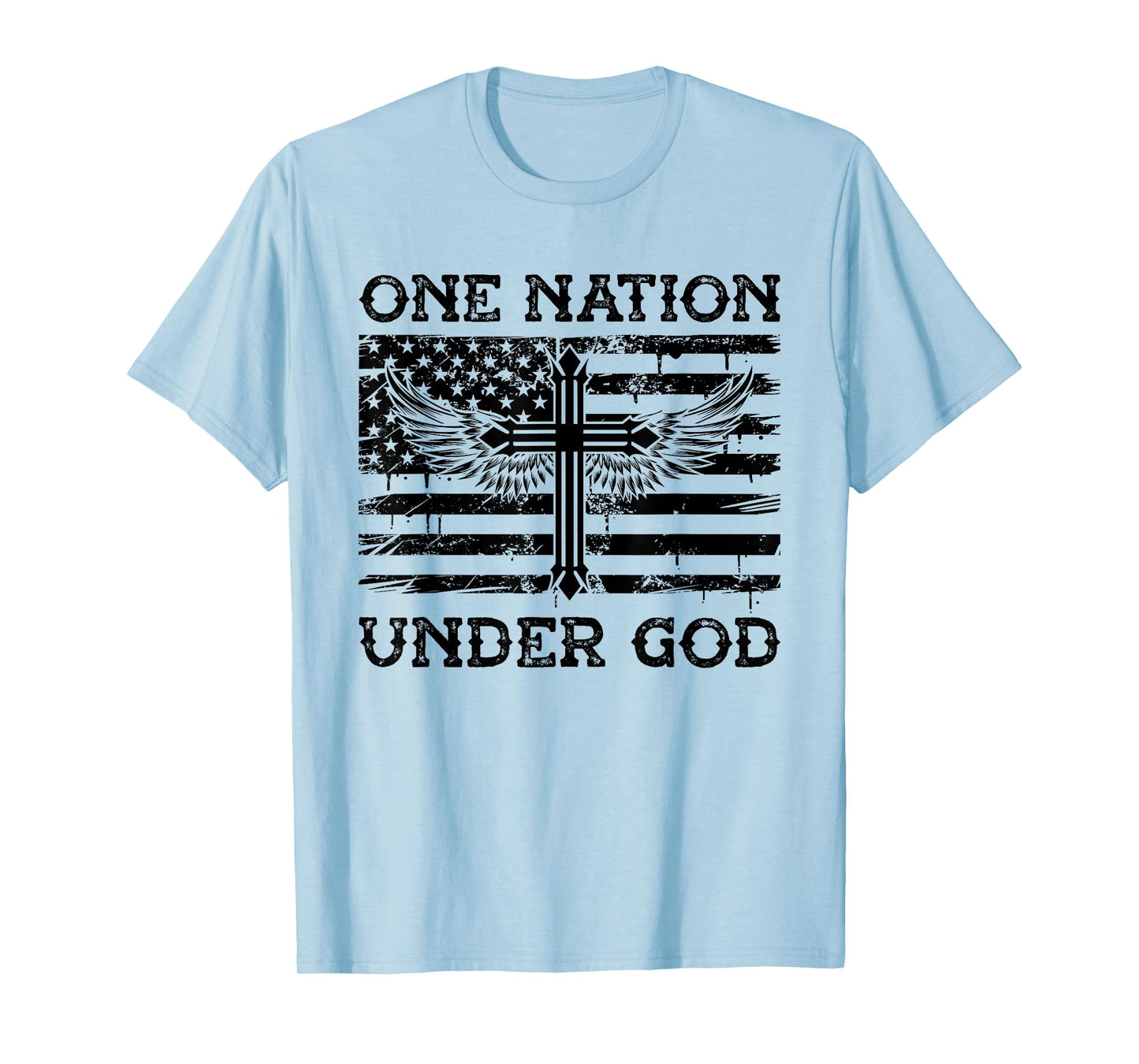 One Nation Under God Jesus Blessed American Flag T-Shirt