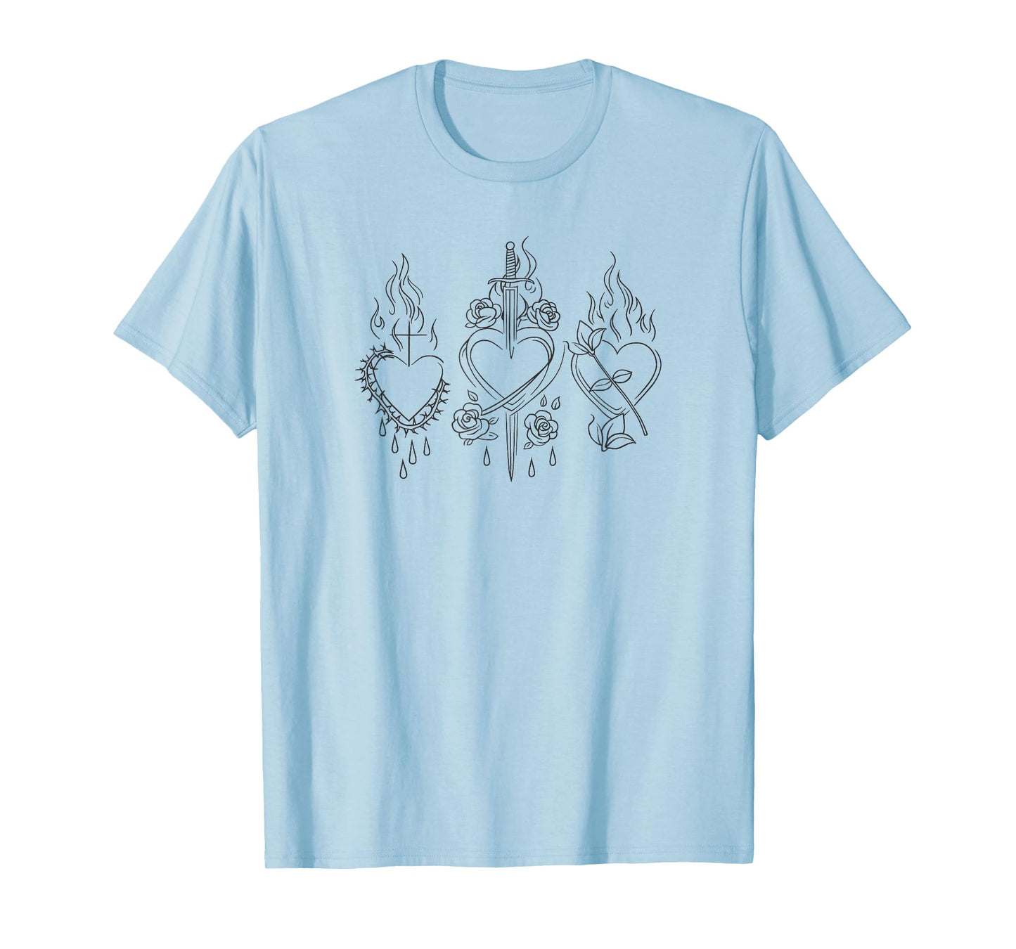 Three Sacred Hearts Jesus Mary Joseph JMJ T-Shirt