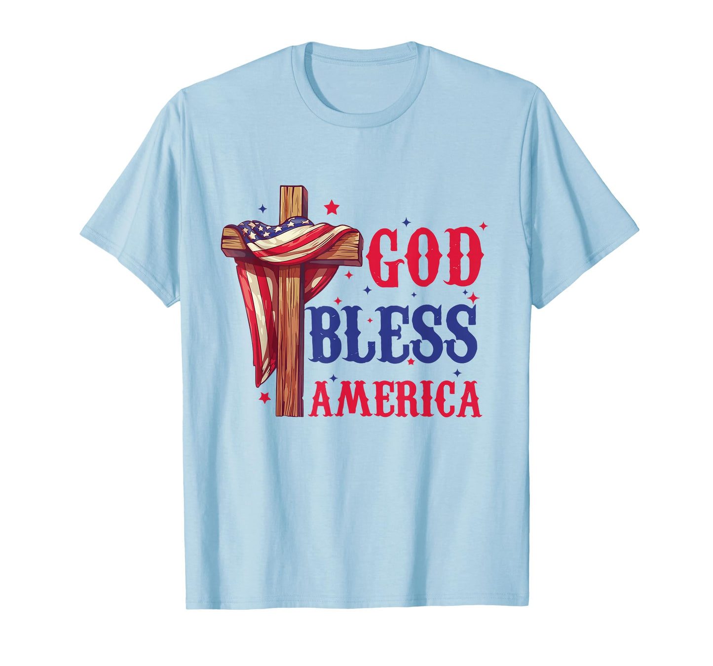 Flag God Bless America T-Shirt Fourth of July Shirt T-Shirt