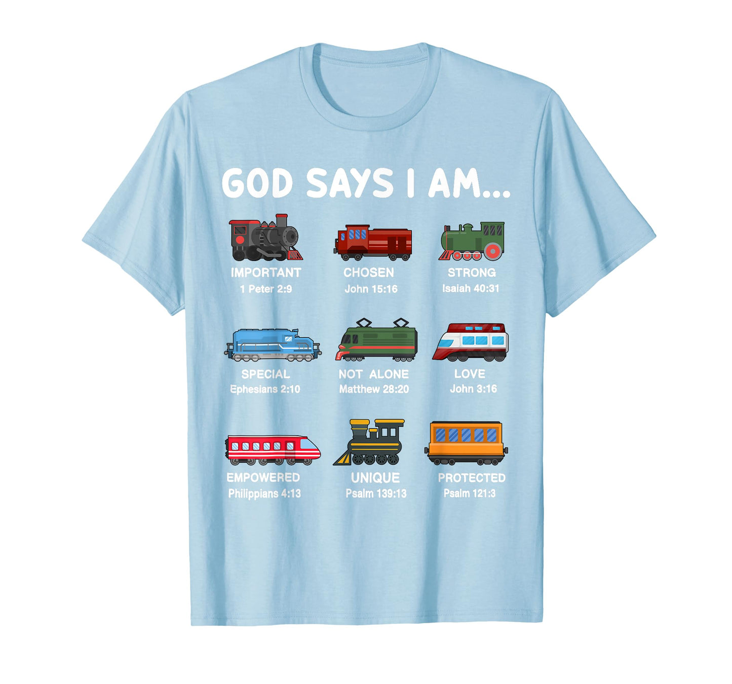 God Say I Am Train Shirt Toddler Boy Christian Locomotive T-Shirt