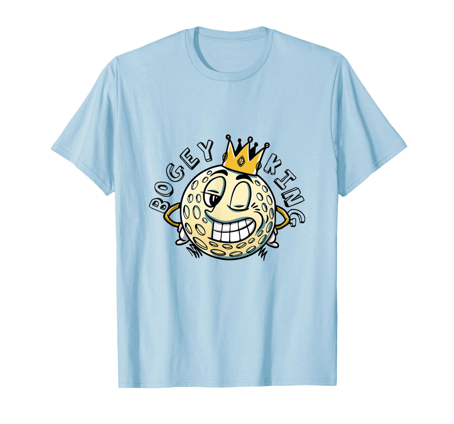 Bogey King Cartoon Golf Ball with Crown Funny Golf T-Shirt