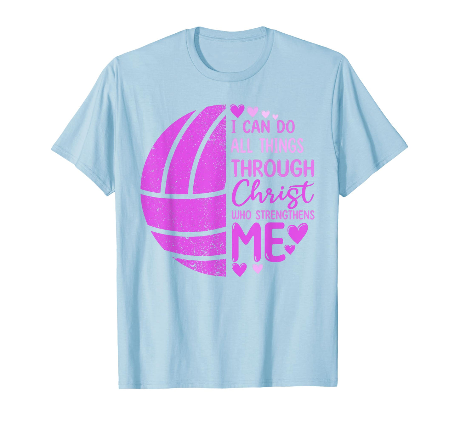 Volleyball Girl Women Boy Men Funny Volleyball Christ Verse T-Shirt
