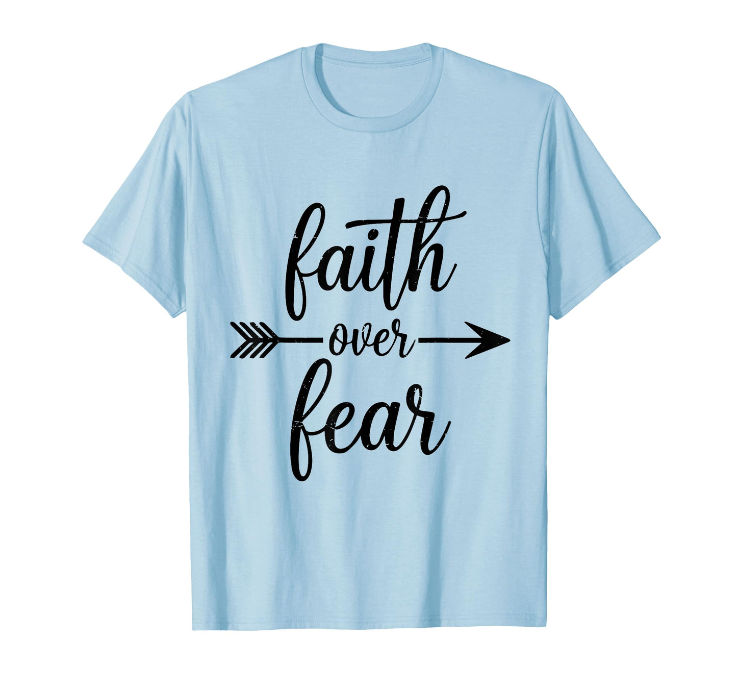 Cute Christian Faith Over Fear Teen Girl Bible Verse Church T-Shirt