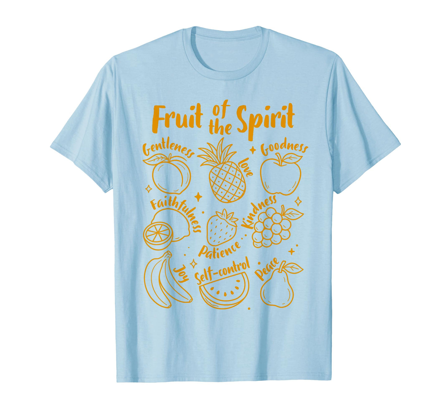 Fruit of The Spirit Christian Faith Jesus Religious Doodles T-Shirt