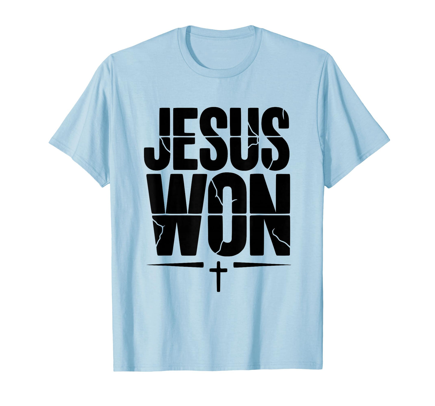 Jesus Won Victory Cross Faith Christian Belief T-Shirt