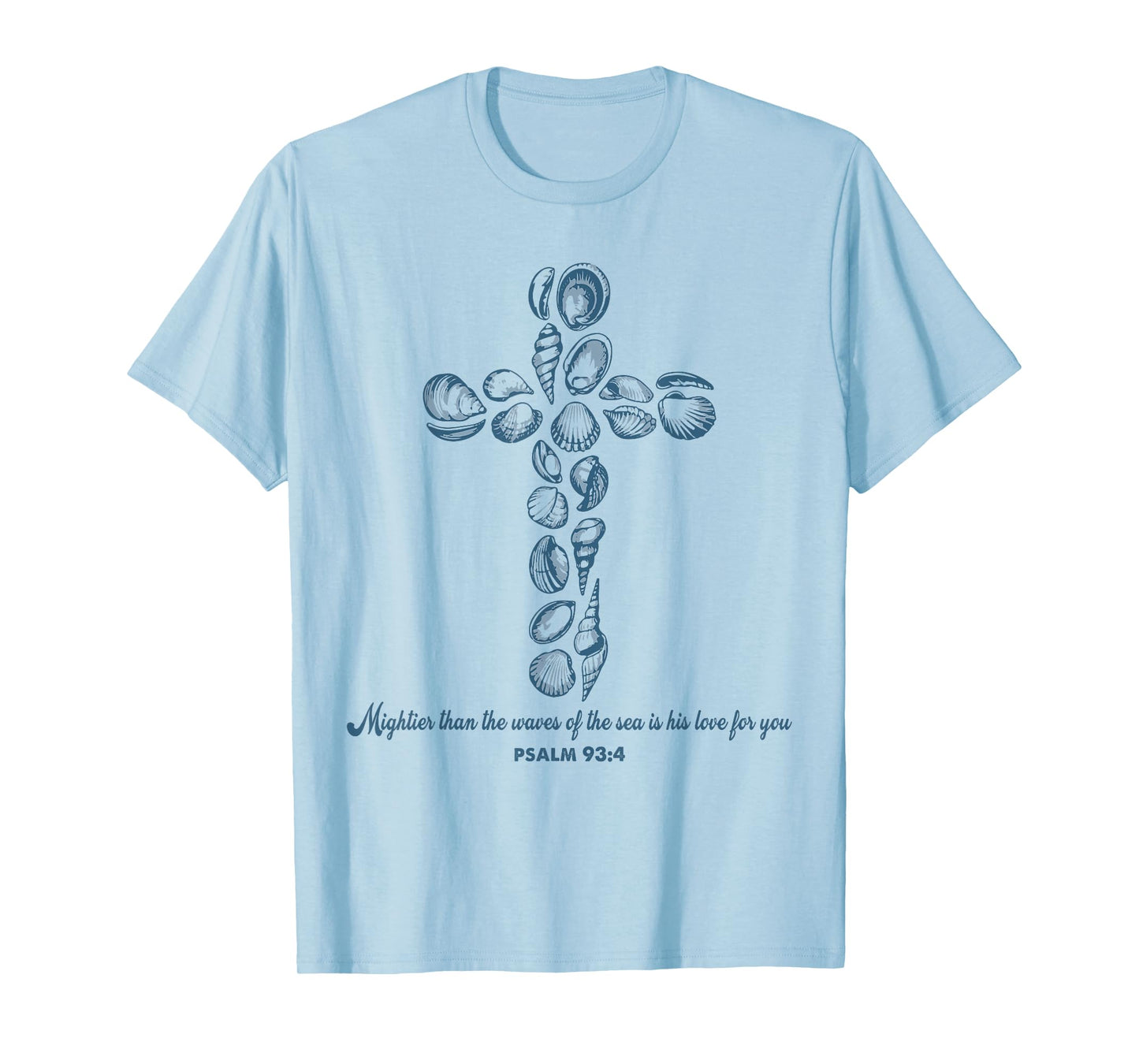 Christian Seashell Style Beach Vacation Faith Cross Women T-Shirt