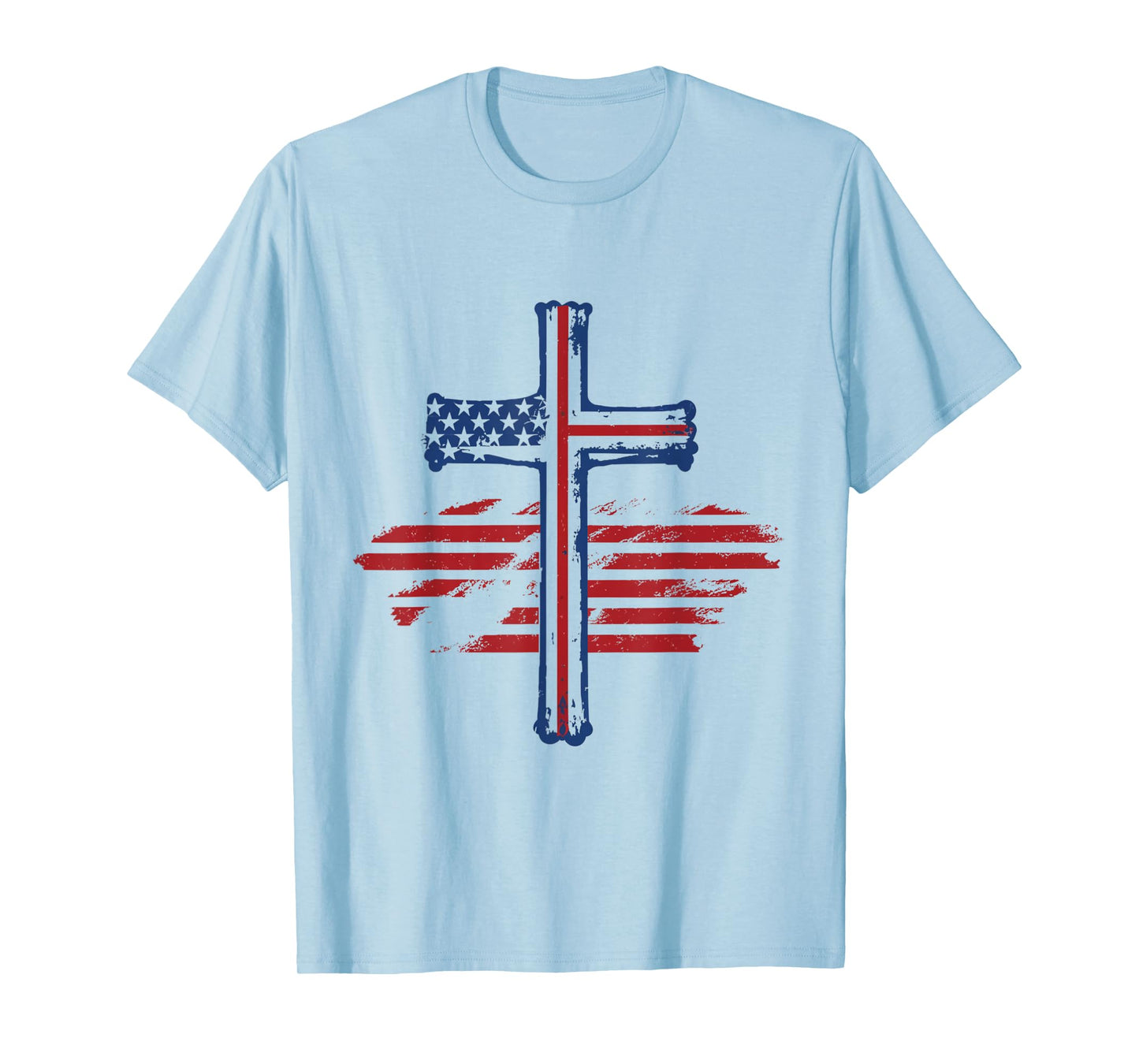 Christian US USA Flag American Christ Faith Over Fear Cross Women Men T-Shirt