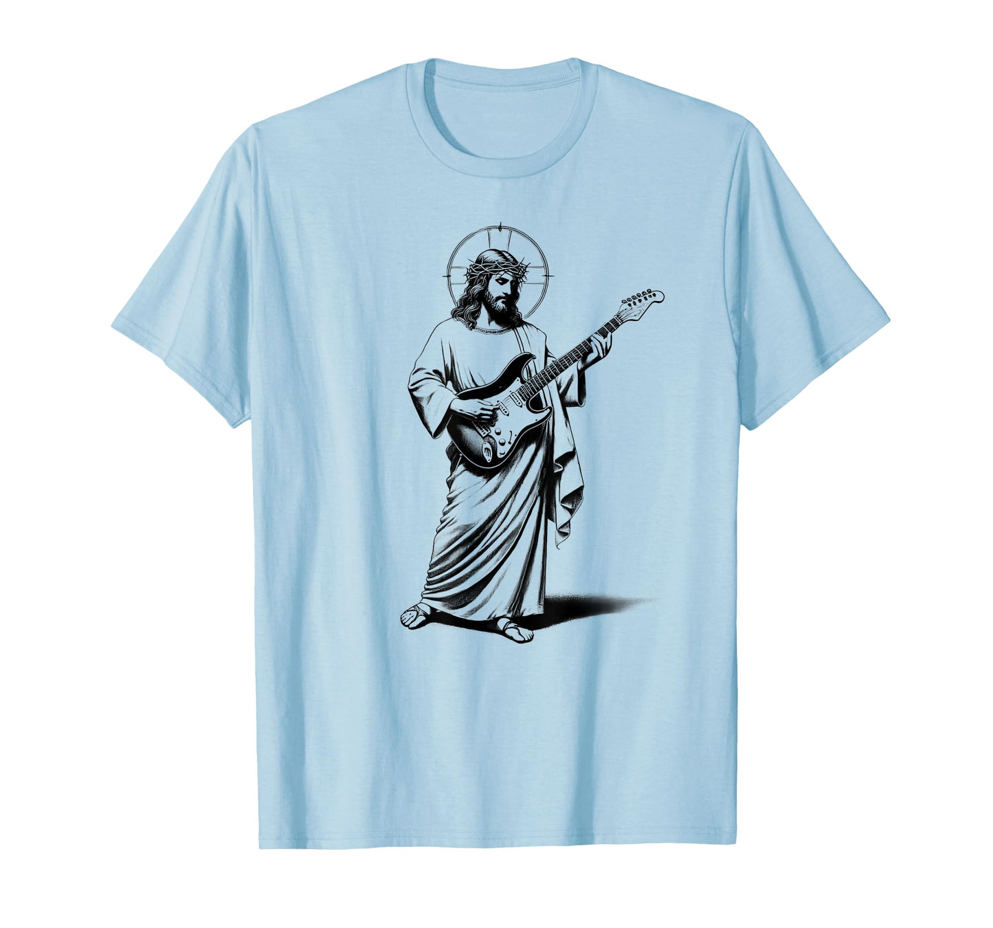 Funny Jesus Playing Electric Guitar Guitarist Christian Rock T-Shirt