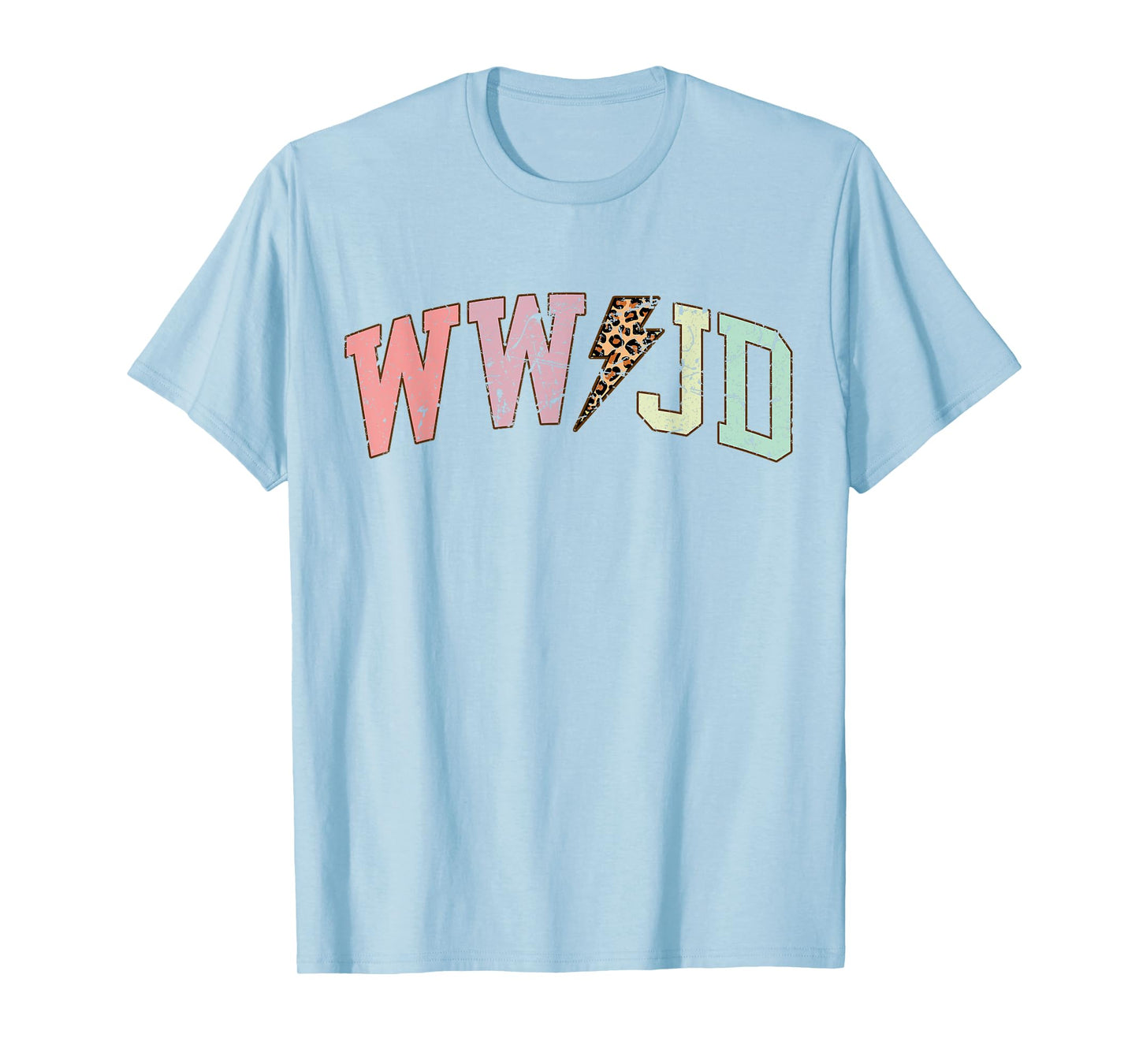 WWJD What Would Jesus Do Christian Bible Vintage Leopard T-Shirt
