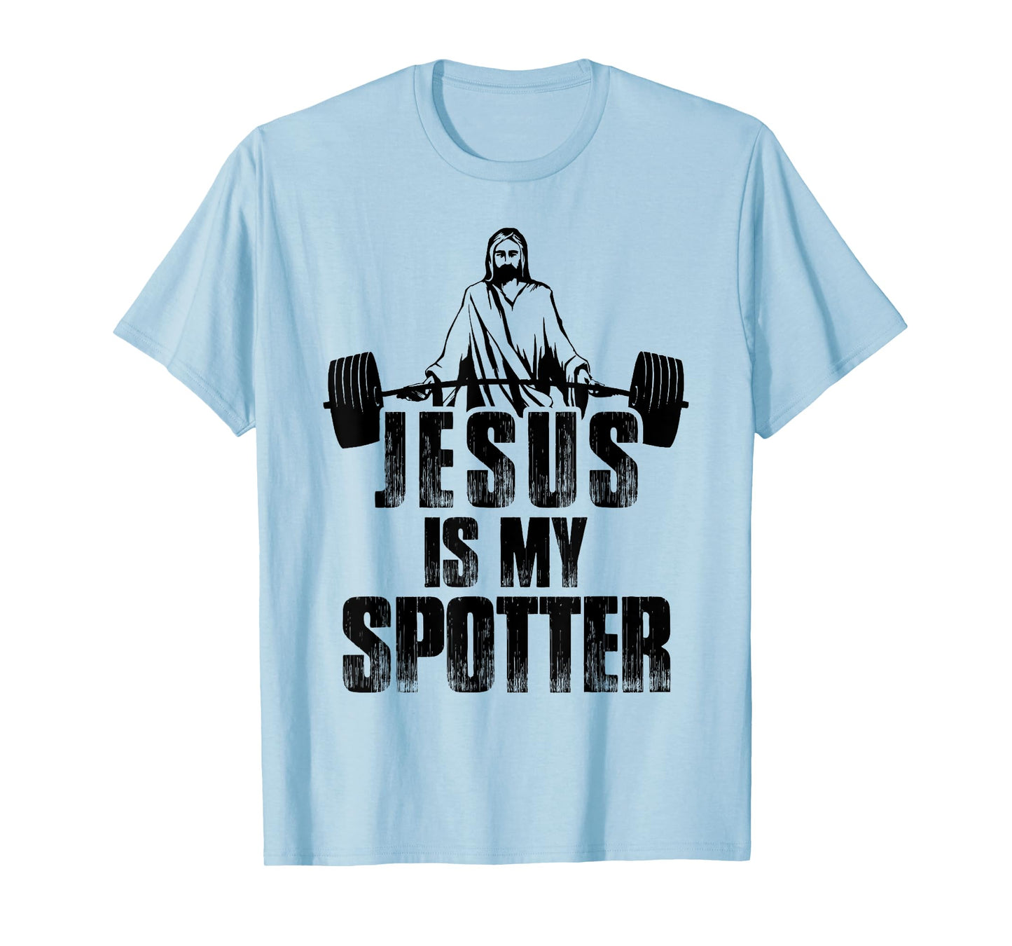 Christian Shirt Funny Gym Jesus Is My Spotter Gift T-Shirt