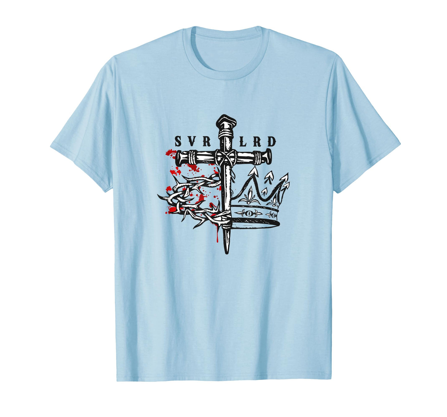 Jesus is Lord Savior Crown and Thorns Christian Cross T-Shirt