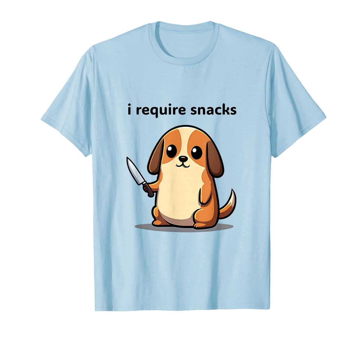 Funny Dog Meme I Require Snacks Cute Animal Design Men Women T-Shirt