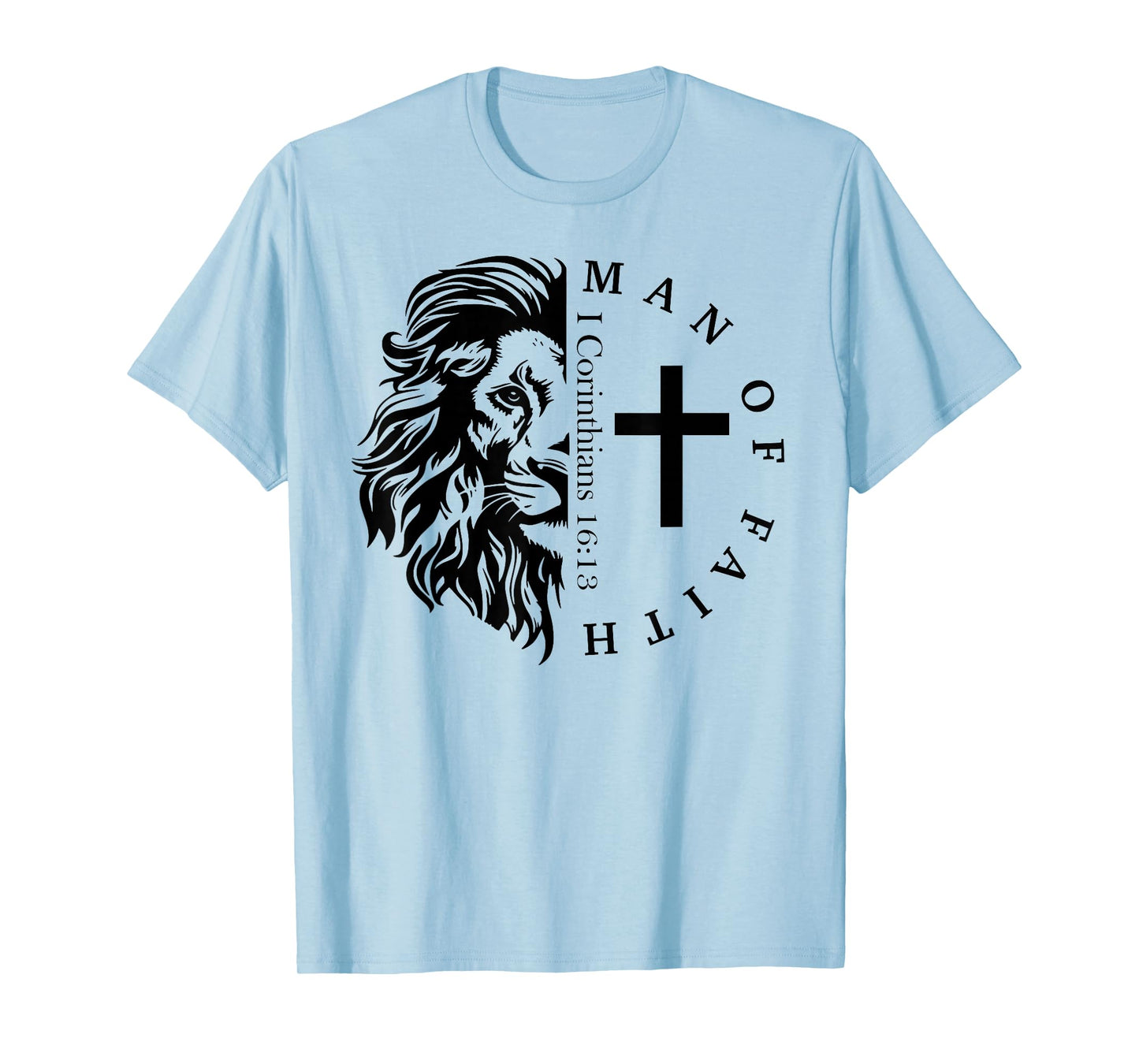 Jesus Man of Faith Christian Cross God Faith Bible Pray T-Shirt