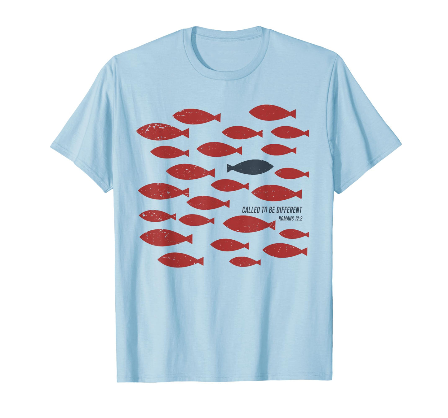 Called To Be Different Funny Fish Red Blue Romans 12 2 T-Shirt